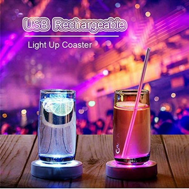 LED Drink Coasters Cup Coaster with Light Gravity Sensor Drink