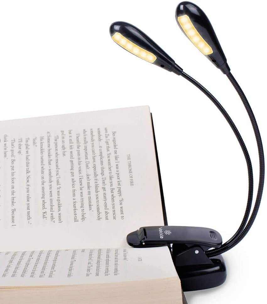 LEPOWER Rechargeable LED Book Light/Clip on Book Light Eye Care Bed Lamp for Kids 8 LEDs 4 Modes Portable Reading Light Bookworms and Students 