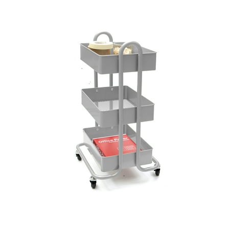 Purpose Utility Cart - Mind Reader Heavy Duty 3 Tier Metal All Purpose Mobile Utility Cart, Silver