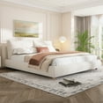thumbnail image 2 of Lit capitonné minimaliste moderne Noble House, format King, blanc, 2 of 10