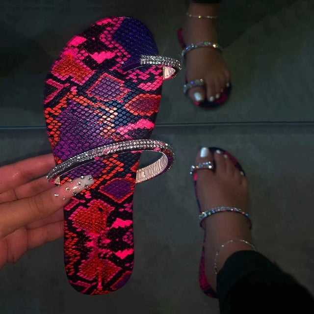 Mujeres Glitter Bling Fancy Slide Flat Low Wedge Casual Moda Sandalias Zapatos Wmkox8yii hj789