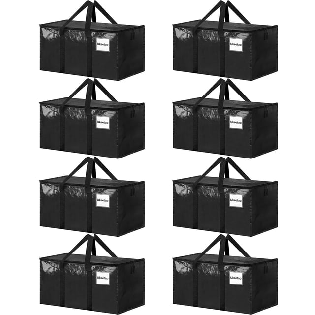 Bolsas de almacenamiento Ukeetap, 8 unidades, extragrandes, 69 x 38 x 34 cm, negras