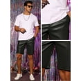 thumbnail image 4 of Unique Bargains Men's Faux Leather Shorts Hip Hop Motorcycle Biker Party Disco Shorts 38 Black, 4 of 6