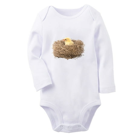 

Babies Nature Nest Pattern Rompers Newborn Baby Unisex Bodysuits Infant Jumpsuits Toddler 0-12 Months Kids Long Sleeves Oufits (White 6-12 Months)