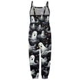 thumbnail image 4 of Jumpsuits For Girls 5T Sleeveless Halloween Pumpkin Print Casual Spaghetti Strap Loose Romper Long Pants with Pockets Toddler Girls Clothing Z0G-Black, 1-2 Years, 4 of 5