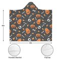 thumbnail image 3 of Wearable Blanket,Halloween Pumpkin Skull Pattern Hooded Wearable Sherpa Blanket for Adults & Teens,Winter Poncho Shawl Wrap Cape Thick Warm,50"x60", 3 of 5