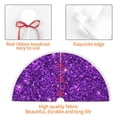thumbnail image 4 of Rocae Purple Glitter for Christmas Tree Skirt with Pom Pom Trim for Holiday Party for Holiday Home Decor Indoor Outdoor-30", 4 of 7