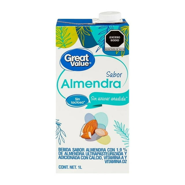 Alimento líquido de almendra Great Value sin azúcar 1 l