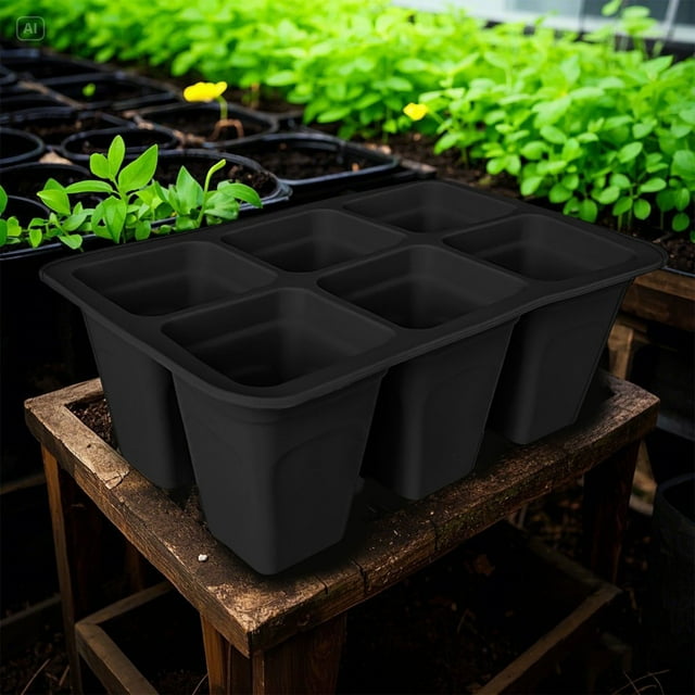 Disseminators Seedling Tray with 6 Hole Silicone Deep Root Control Reusable and Shockproof Pots for Seedling Propagation and Horticulture