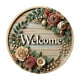 thumbnail image 2 of Welcome Doorplate Decoration Flower Wreath Wooden Sign, 20x20cm Hanging Wall Decor, Home Entryway Accent, Rustic Style, Large Size, Wooden Material, for Living Room, 2 of 6