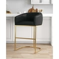 thumbnail image 2 of Manhattan Comfort Louvre Upholstered Barstool with Steel Base in Black, 2 of 10