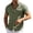Olive Green, variant on Men's Cotton Linen Button Down Shirt Collared Short Sleeve Shirt with Pockets 3XL
