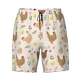 thumbnail image 4 of Lsque Mens Swim Trunks Chicken Family Pattern - Bathing Suit Compression Liner - Beach Swim Shorts Swimwear - (S-3XL) - Stretch Quick Dry -Medium, 4 of 9