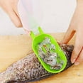 thumbnail image 4 of Fish Scales Peeler Long Handle Multifunctional Stainless Steel Scraper Skin Remover Household Supplies Multicolored Kitchenware green, 4 of 7