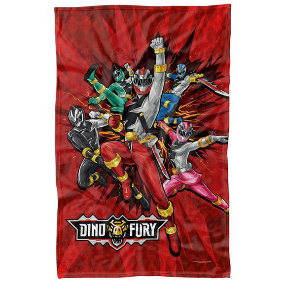 LogoVision Power Rangers Dino 100% Polyester Throw, 36” x 58”