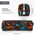 thumbnail image 3 of Fotbe Doodle Barbeque Pattern Leather Pencil Case, Pencil Pouch with Durable Zipper, Compact and Stylish Organizer for Stationery, Art Supplies, Travel Essentials, 3 of 7