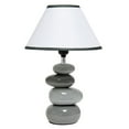 thumbnail image 1 of Lampe de table en céramique grise à motifs simples, 1 of 8