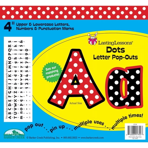 Barker Creek Dots 4" Letter Pop-Outs ̶ 255 Characters