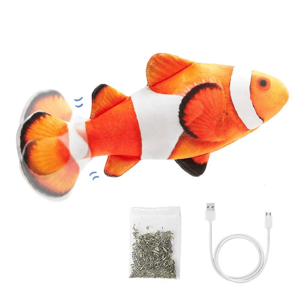 Moving Flopping Floppy Fish & Kitten Kicker Cat Toy Fish Shape (7 Pack)