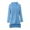 thumbnail image 5 of WCMZJ Women's Irregular Hem Long Hoodies Plus Size Casual Baggy Pullover Tops 2024 Fall Solid Color Fashion Tunic Blouse Cloak with Pocket Blue XXL, 5 of 8