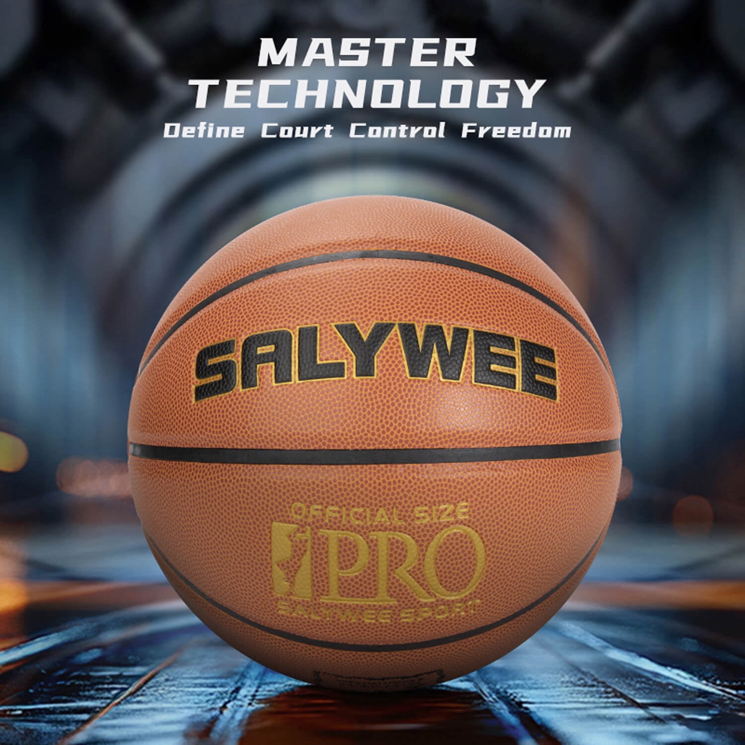 SALYWEE Lightweight Size 7 PU Basketball for Beginners' Play & Training, School Use