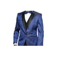 thumbnail image 3 of Bellagio Classic 3Pc 1 Button Mens Royal Suit With Trim On The Collar Super 150'S Extra Fine Italian Fabric By Alberto Nardoni Brand Designer, 3 of 3