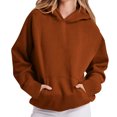 thumbnail image 2 of AherBiu Oversized Sweatshirt for Women Fleece Lined Hoodies Basic Winter Fall Pullover Tops with Pockets, 2 of 6