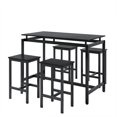 thumbnail image 3 of Dining Sets 5 Pieces Dining Table Set for 4,Black Bar Table Set with 4 Bar Stools Counter Height Bar Table and Chairs Set. Pub Table Set Breakfast Table for Kitchen, Small Space,Kitchen Sets, 3 of 9