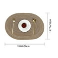 thumbnail image 2 of KDFWDM Oval Woven Placemats, Oval Plate Charger Cotton Heat Resistant Non-Slip Weave Place Mats Farmhouse Straw Braided Rattan Tablemats Wicker Placemats for Dining, 2 of 8