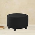 thumbnail image 4 of GUOOL Housse de Pouf Ronde en Tissu Polyester Jacquard Spandex Haute Élasticité Noir, 4 of 9