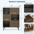 thumbnail image 2 of TEQIN 3-Tier Display Storage Cabinet Stand, Modern Accent Cabinet,43.3" Tall  Buffet Display Stand with Strong Legs for Living Room, Dining Room, Kitchen, Hallway, 2 of 8