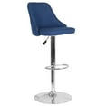 thumbnail image 7 of 2 Pack Contemporary Adjustable Height Barstool in Blue Fabric - Kitchen Furniture, 7 of 7