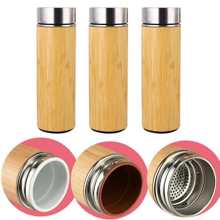 Bamboo Thermos Cup Double Layer Inner Stainless Steel 304 Insulated Bottle  Tumbler Vacuum Flask Thermal Coffee Tea Mug - China Stainless Steel Bottle  Tea Cup and Bamboo Water Bottle price