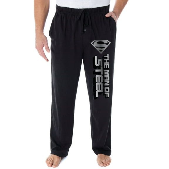 DC Comics Men's Superman The Man Of Steel Script Loungewear Pajama Pants