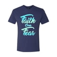 thumbnail image 2 of Wild Bobby, Faith Over Fear, Inspirational/Christian, Men Premium Tri Blend Tee, Vintage Navy, X-Large, 2 of 4