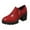 Red, variant on Ankle Boots for Women Lug Sole Chunky Heel Vintage Leather Zipper Fall Booties Dressy Business Casual Shoes