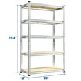 thumbnail image 3 of REIBII 5 Tier Storage Shelves 2020LBS Garage Shelving Units Heavy Duty Adjustable Shelf for Warehouse Pantry Closet,28"Lx12"Wx 59.8"H,Galvanized, 3 of 8