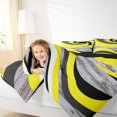 thumbnail image 4 of Homewish Stripe Line Pattern Bedding Comforter Set,Modern Abstract Geometric Twin Comforter Sets,Yellow Black Bedding Set For Girl Teens,Breathable Home Decor Reversible,2 Pieces, 4 of 8