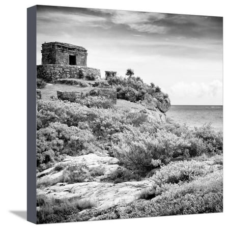 ¡Viva Mexico! Square Collection - Ancient Mayan Fortress in Riviera Maya V - Tulum Stretched Canvas Print Wall Art By Philippe