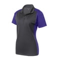 thumbnail image 5 of Sport-Tek Ladies Colorblock Micropique Sport Wick Polo-2XL (Iron Grey/ Purple), 5 of 6