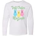 thumbnail image 3 of Inktastic Funny Easter Just Chillin' with My Peeps Long Sleeve Youth T-Shirt, 3 of 5