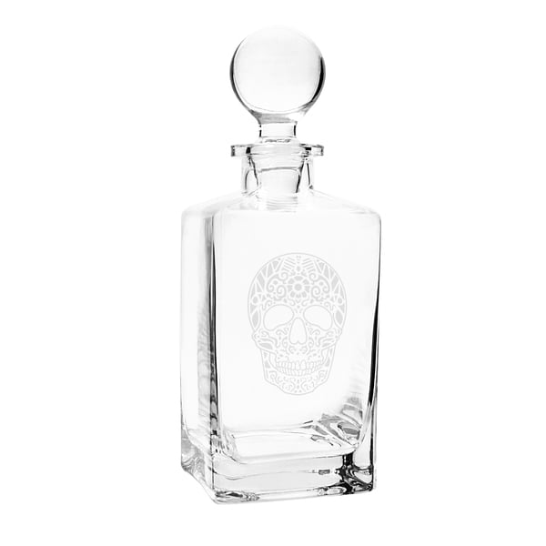 Sugar Skull 32 oz. Square Whiskey Decanter
