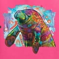thumbnail image 6 of Wild Bobby Rainbow Painted Manatee Dean Russo Design Animal Lover Unisex Hoodie Sweatshirt, Neon Pink, Large, 6 of 6