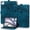 Blue, variant on DWaybox Case for iPad Air 13 (2026) 13.0 inch A3462 - Cute Cartoon Embossed PU Leather Folio Shockproof Cover with Adjustable Kickstand & Card Slots -Purple