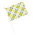 thumbnail image 3 of Handheld Flag Double-Sided Hand Waving Flag 8.2×5.5in Used For Team Activities Or Decoration In Decorative Places Lime Houndstooth Hand-Drawn Sketch_1 Ten Piece, 3 of 8