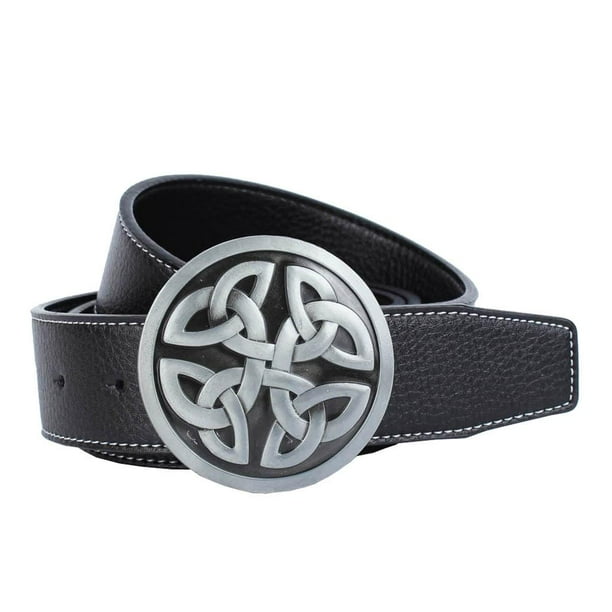 Cinturones de nudo celta Baoblaze para hombre de cuero PU negro