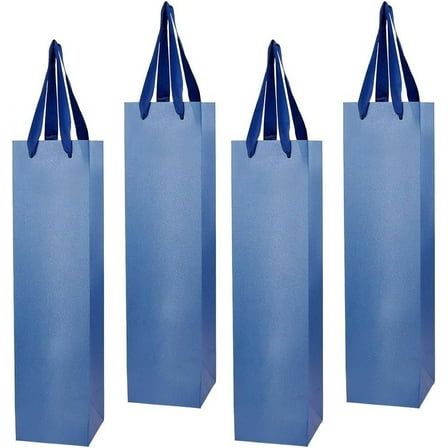 Paper Wine Package Bags Gift Storage Supplies Rectangle Marine Blue 10.2x9.8x39cm