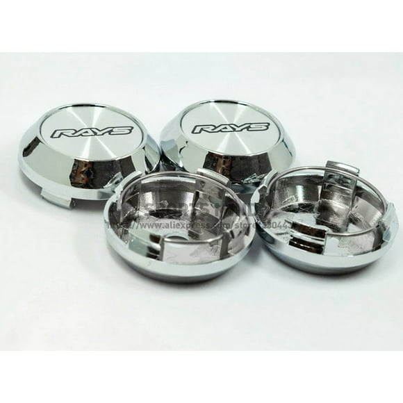 4x64mm Rays Silver Chrome Emblems Badges Wheel Center Hub Caps Rim Caps TE37