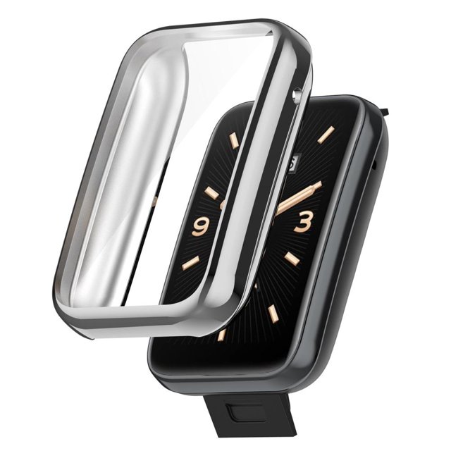Funda de vidrio templado con marco de TPU galvanizado Compatible con Xiaomi Band7 Pro Smartwatch fundas protectoras a prueba de golpes