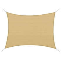 13' x 20' Rectangle Sun Shade Sail Canopy Outdoor Shade Sail Cloth for Patio Deck Yard with D-Rings and Rope Included - Sand
